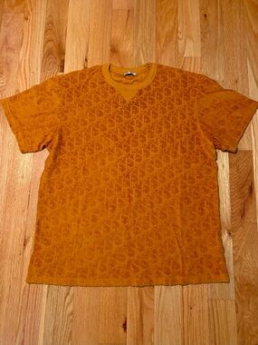 Dior Oblique Orange Terry Cotton Jacquard Tshirt 🔥